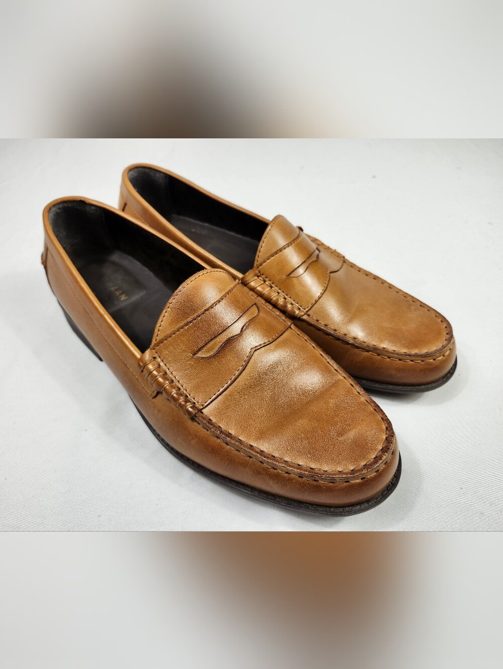 Cole Haan Men's 11 M Tan Leather Penny Loafers Slip On Shoes